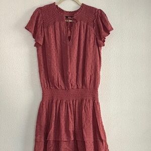 PAIGE CRISTINA Smocked Waist Tiered Skirt Dress